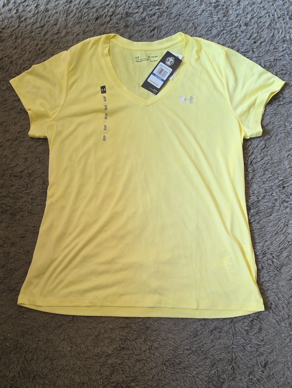 NWT Under Armour Sz XL Yellow T-shirt
